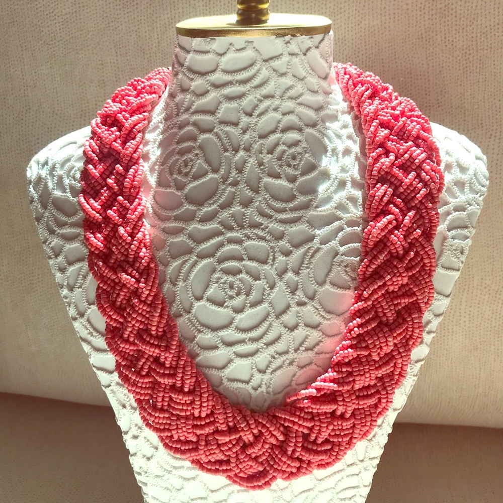 Coral Bead necklace with gold clasp